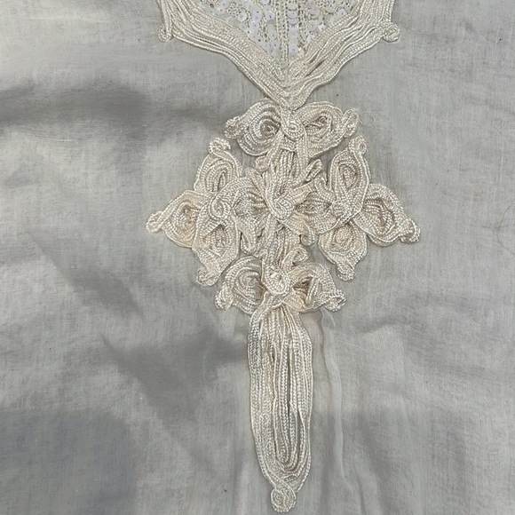 90s JULIET DUNN Moroccan hippy top cotton sequins London Vintage travel white - Picture 7 of 17